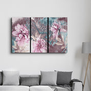 Divided Flowers | Glass Wall Art - Artdesigna