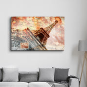 Abstract Eiffel Tower | Glass Wall Art - Artdesigna