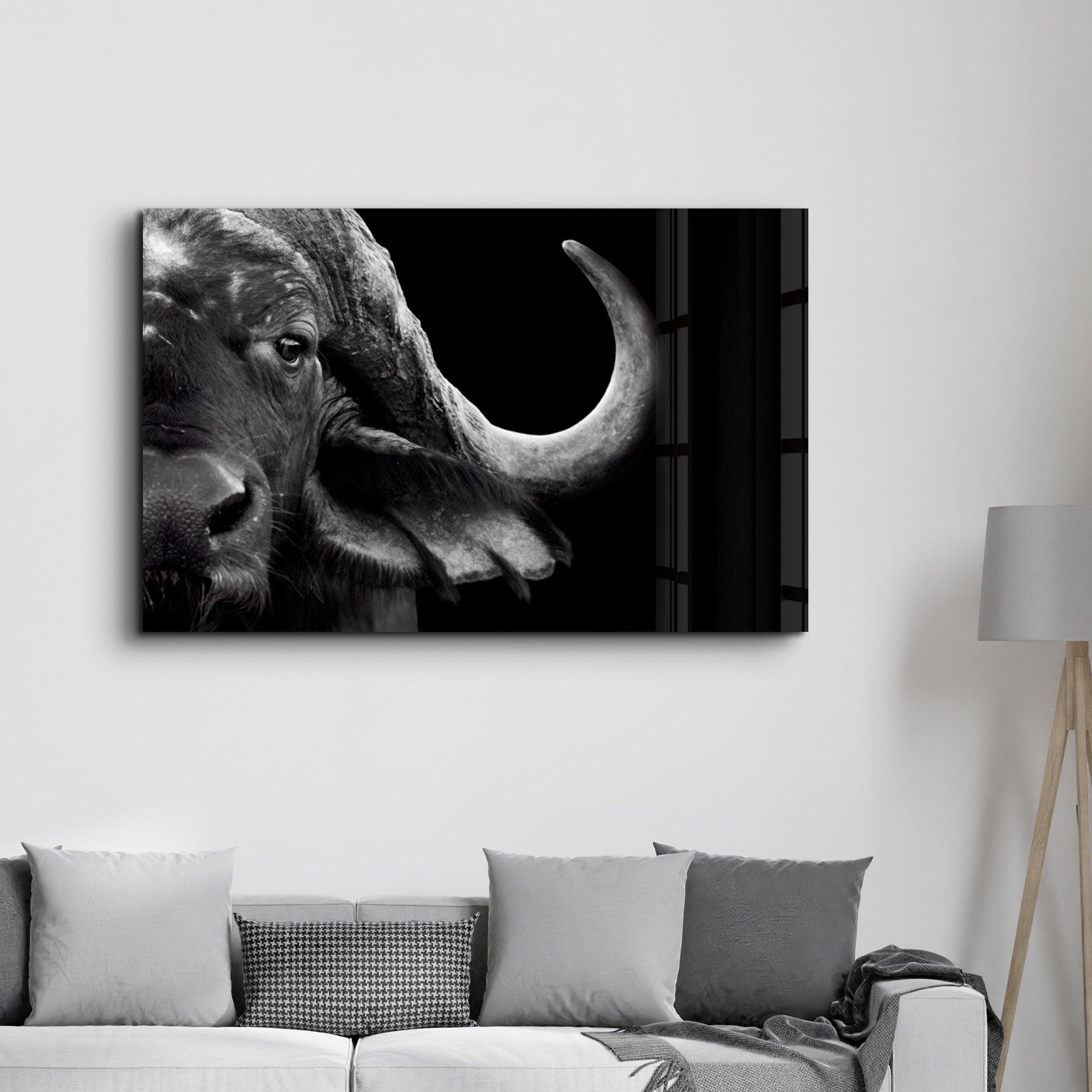 Buffalo | Glass Wall Art - Artdesigna