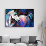 Colorful Horse | Glass Wall Art - Artdesigna