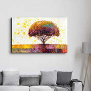 Abstract Colorful Tree | Glass Wall Art - Artdesigna