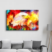 Abstract Colorful Eagle | Glass Wall Art - Artdesigna