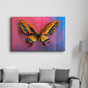 Spectrum Wings: The Colorburst Butterfly | Glass Wall Art - Artdesigna