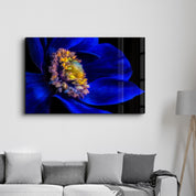 Blue Flower2 | Glass Wall Art - Artdesigna