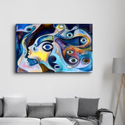 Eyes Abstract | Glass Wall Art - Artdesigna