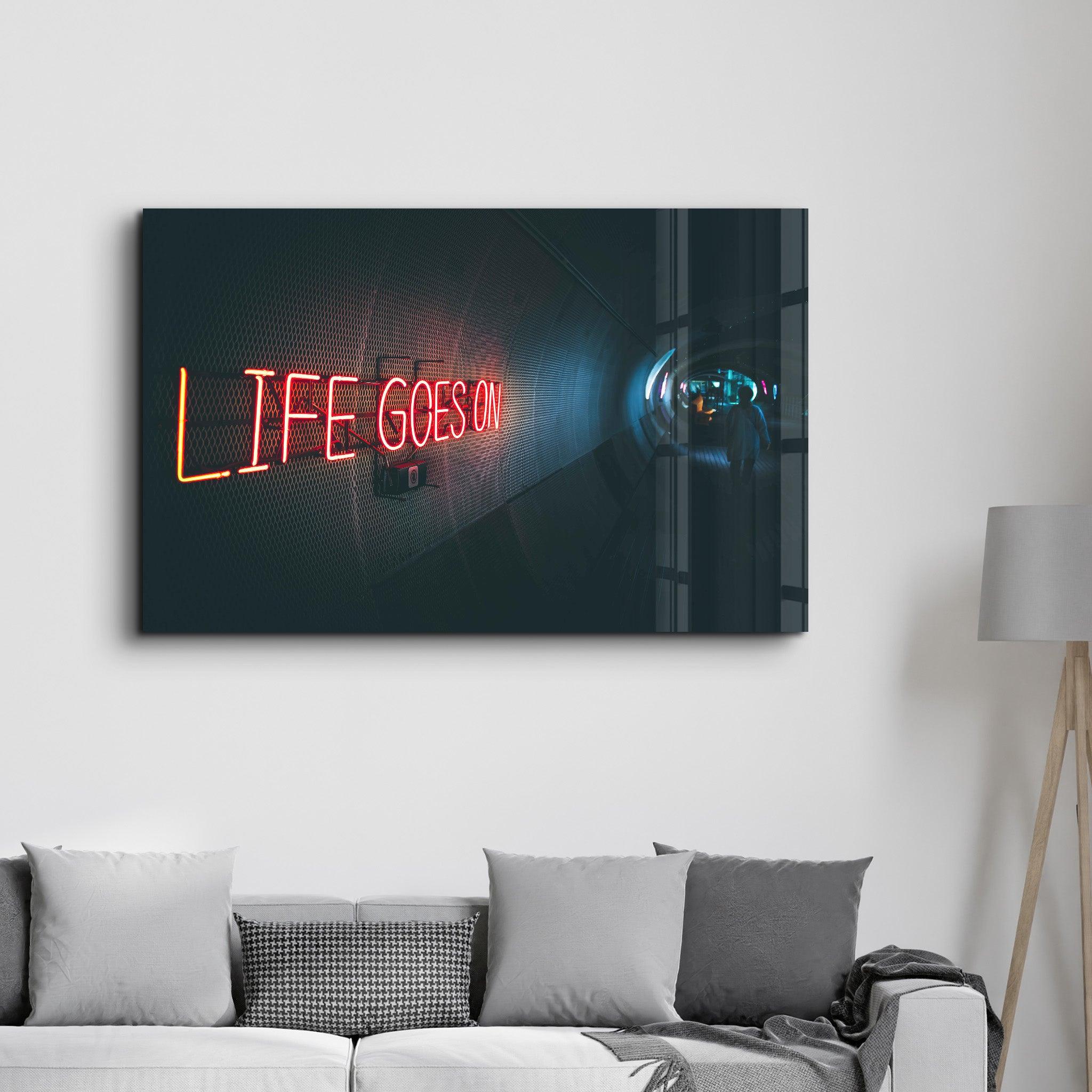 Life Goes On | Designer's Collection Glass Wall Art - Artdesigna