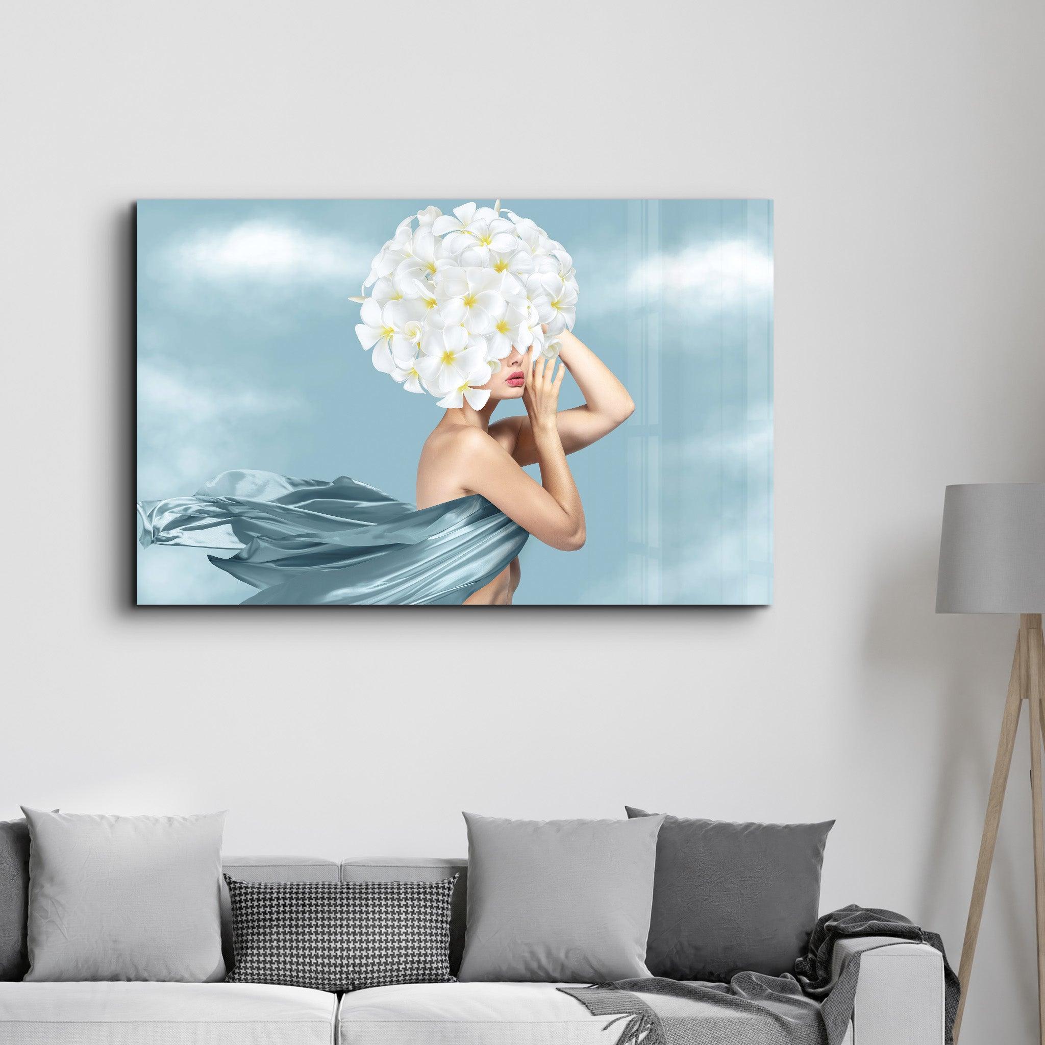 Beauty Head | Designer's Collection Glass Wall Art - Artdesigna