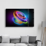 Neon Lines 2 | Glass Wall Art - Artdesigna