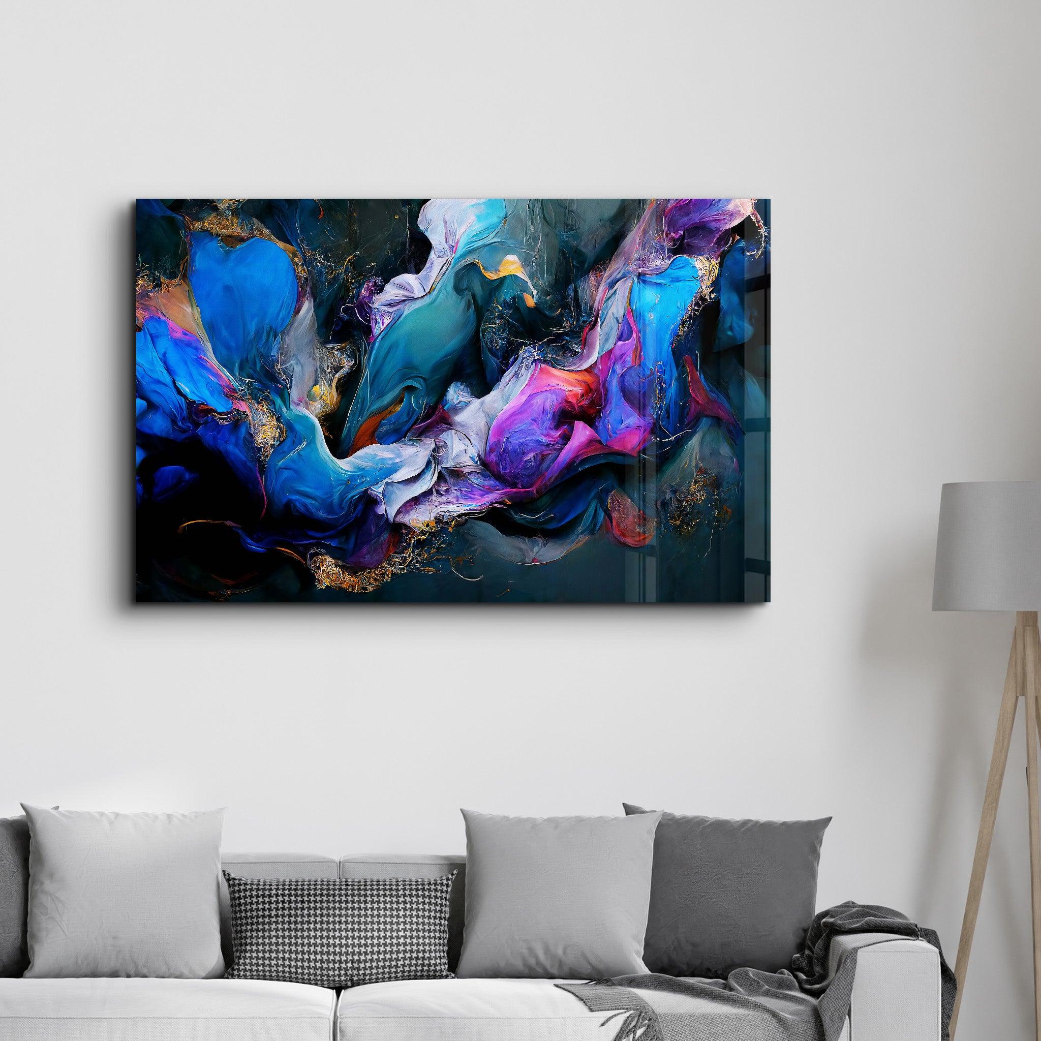 Celestial Waves | Glass Wall Art - Artdesigna