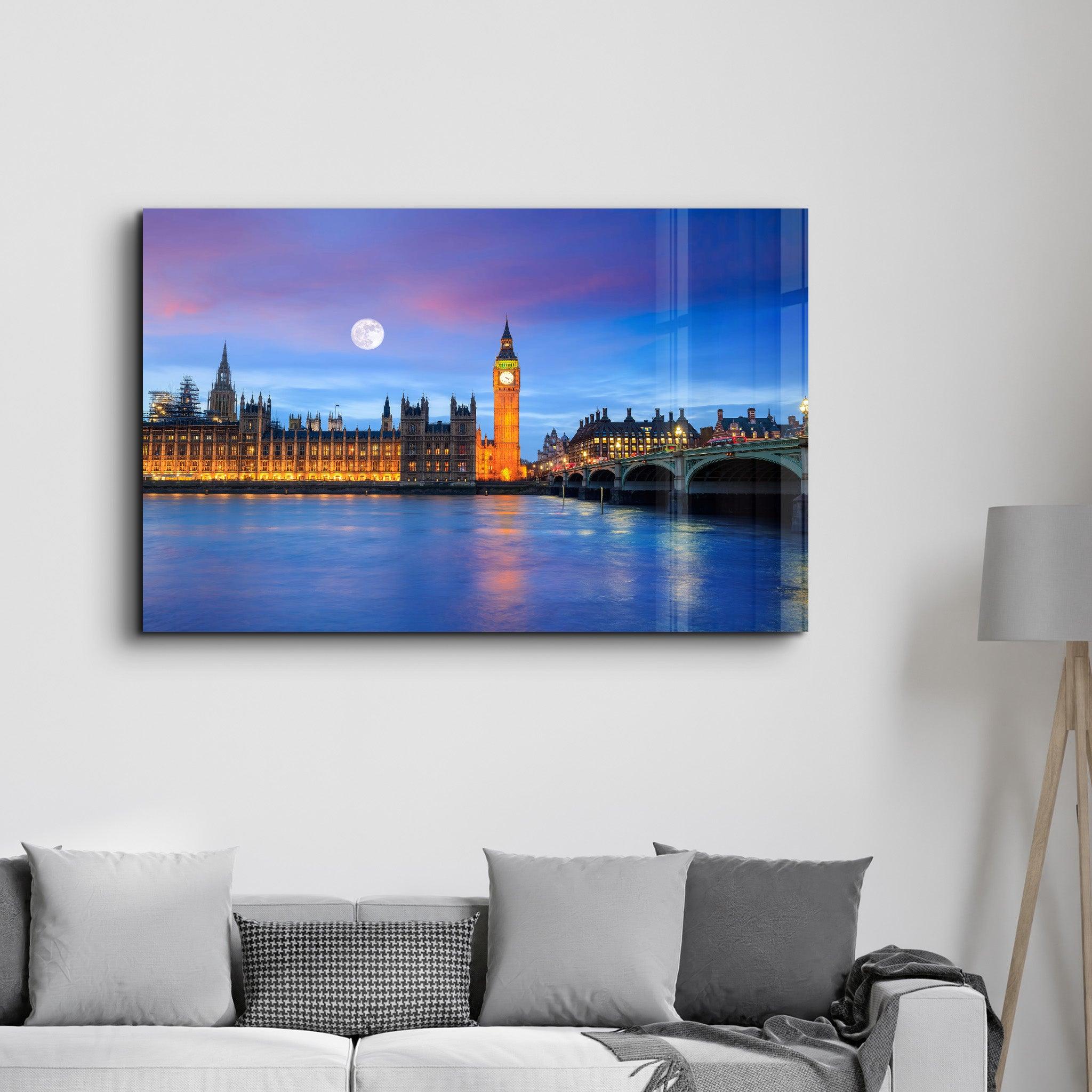 London Skyline - UK | Glass Wall Art - Artdesigna