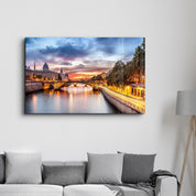 A wonderful night view of Paris, capital of France | Glass Wall Art - Artdesigna