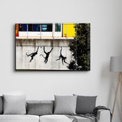 Banksy - Monkeys on the Train Bridge - Glass Wall Art - Artdesigna