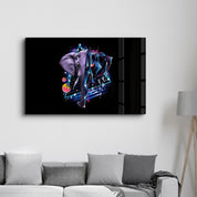 Elephant Neo | Glass Wall Art - Artdesigna