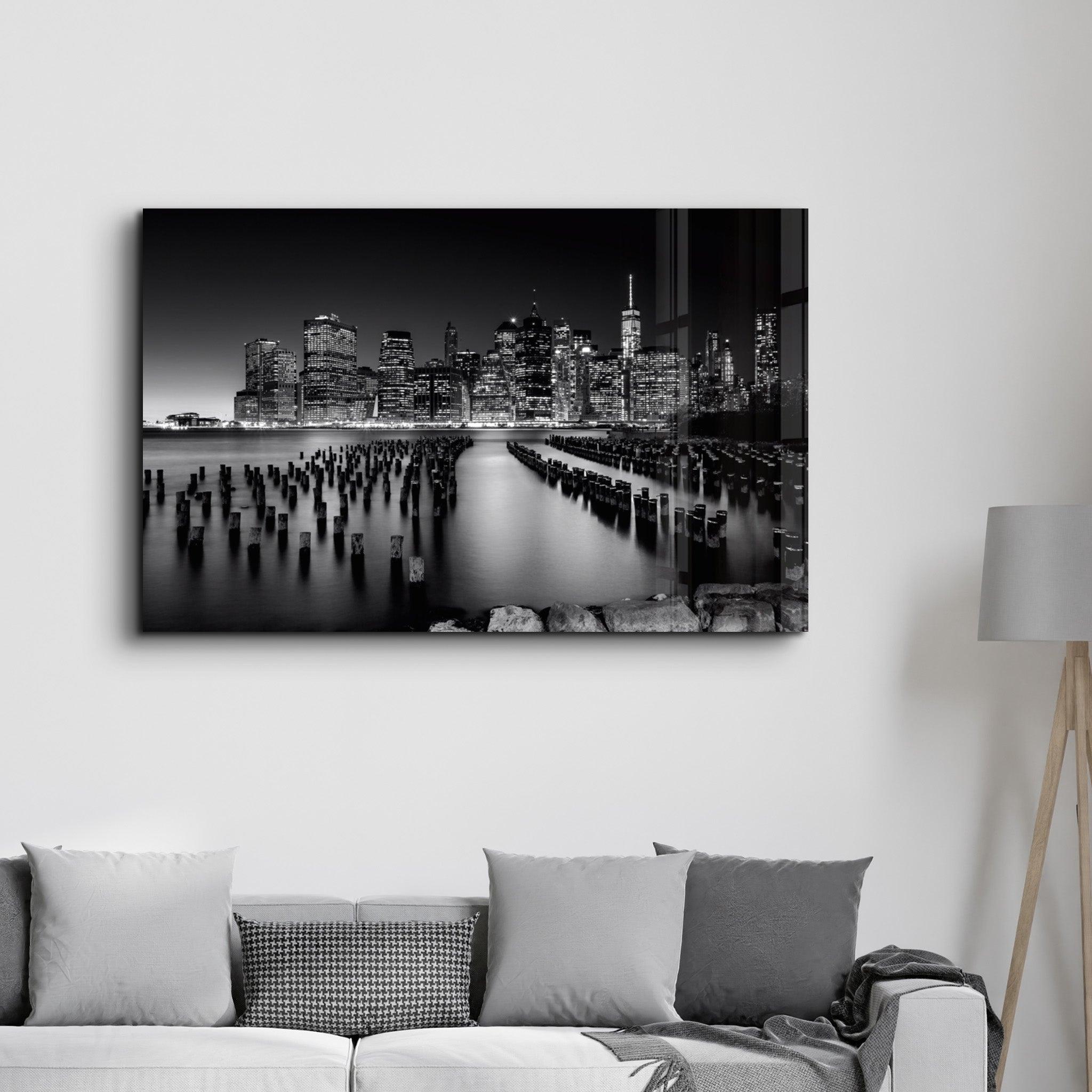 Brooklyn Bridge Park | Glass Wall Art - Artdesigna