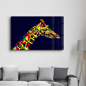 Colormix Giraffe | Glass Wall Art - Artdesigna