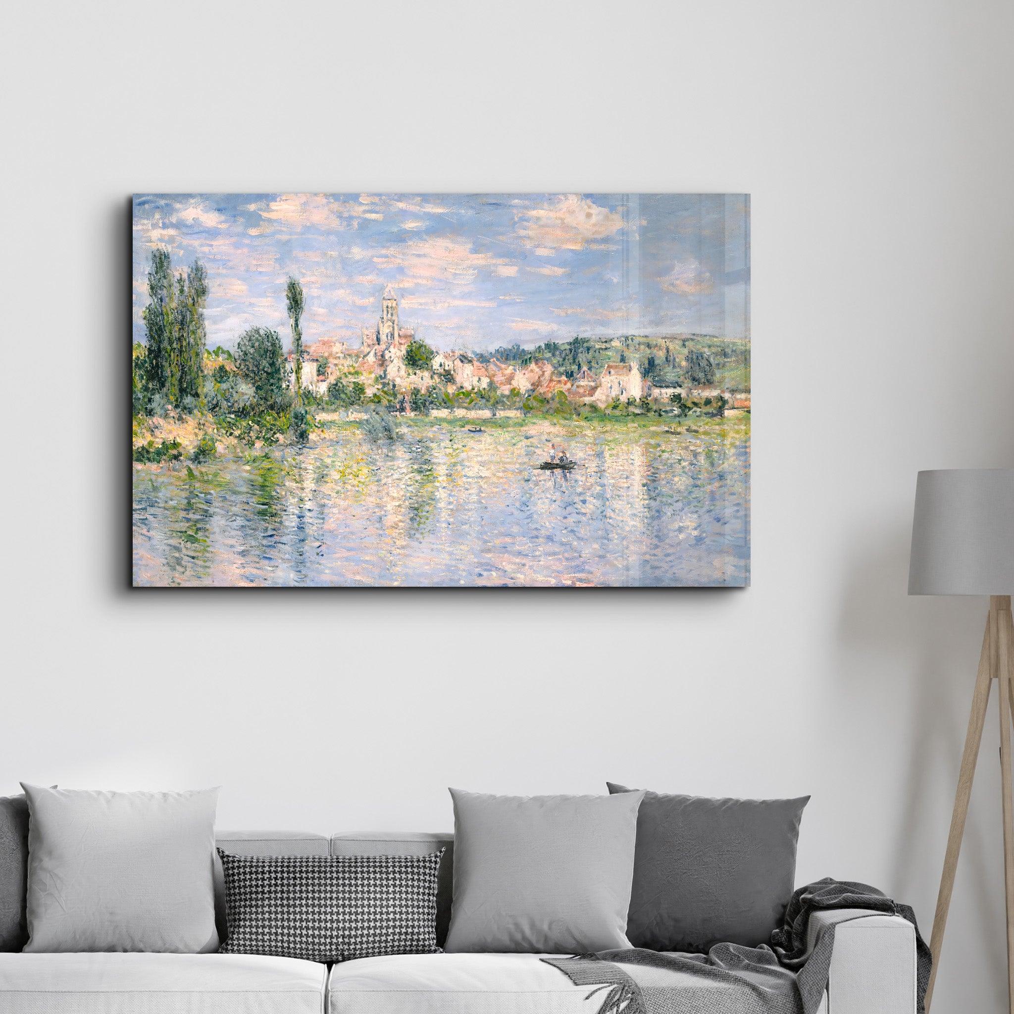 Vétheuil in Summer (1880) by Claude Monet | Glass Wall Art - Artdesigna