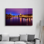 Zurich Night | Glass Wall Art - Artdesigna