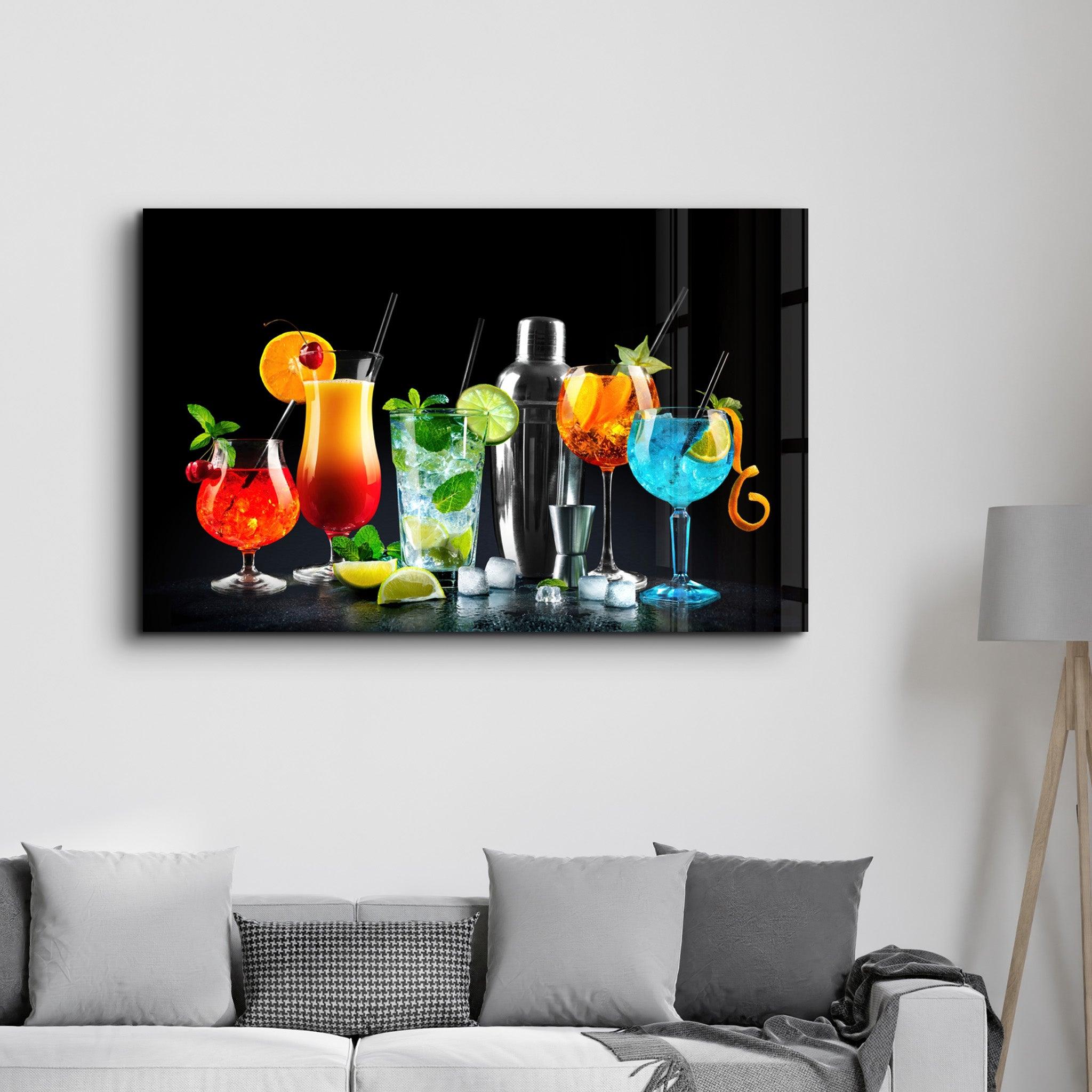 Cocktails Feast | Glass Wall Art - Artdesigna