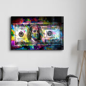 Benjamin The Hundred Bucks | Glass Wall Art - Artdesigna