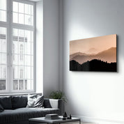 Black Mountains | Glass Wall Art - Artdesigna