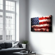 Flag of the U.S. | Glass Wall Art - Artdesigna