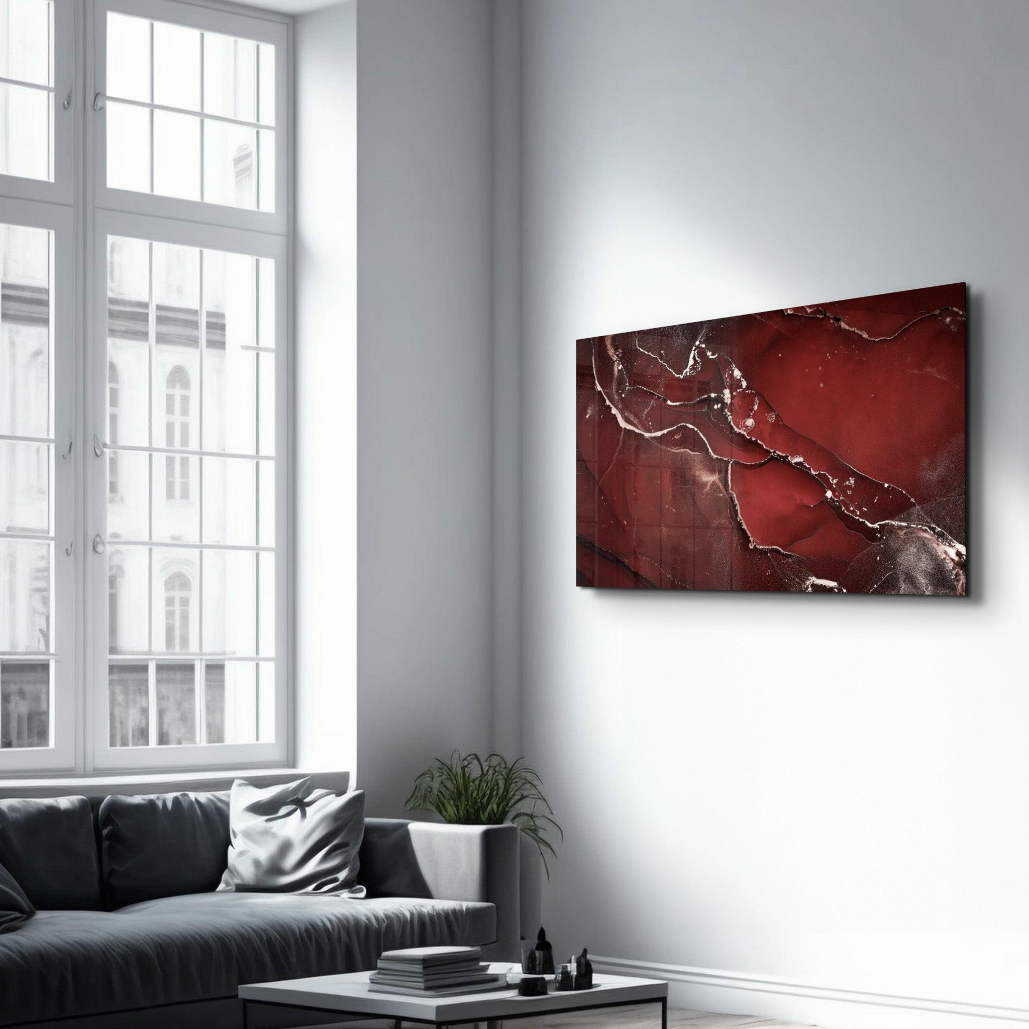 Abstract Red Pattern | Glass Wall Art - Artdesigna