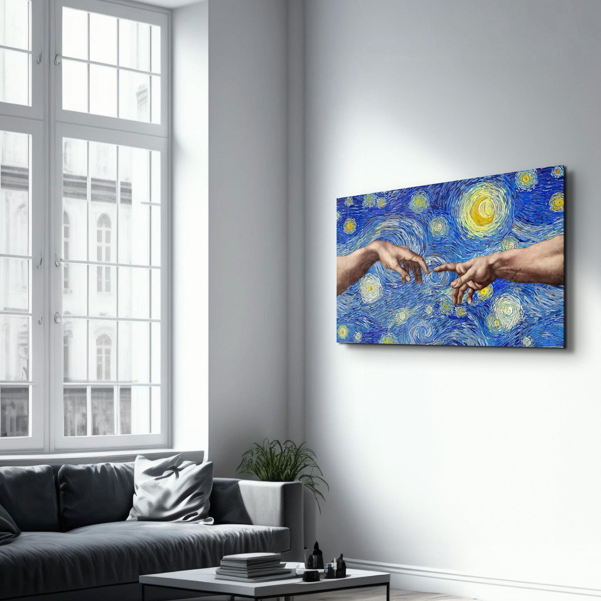 Abstract Van Gogh | Glass Wall Art - Artdesigna