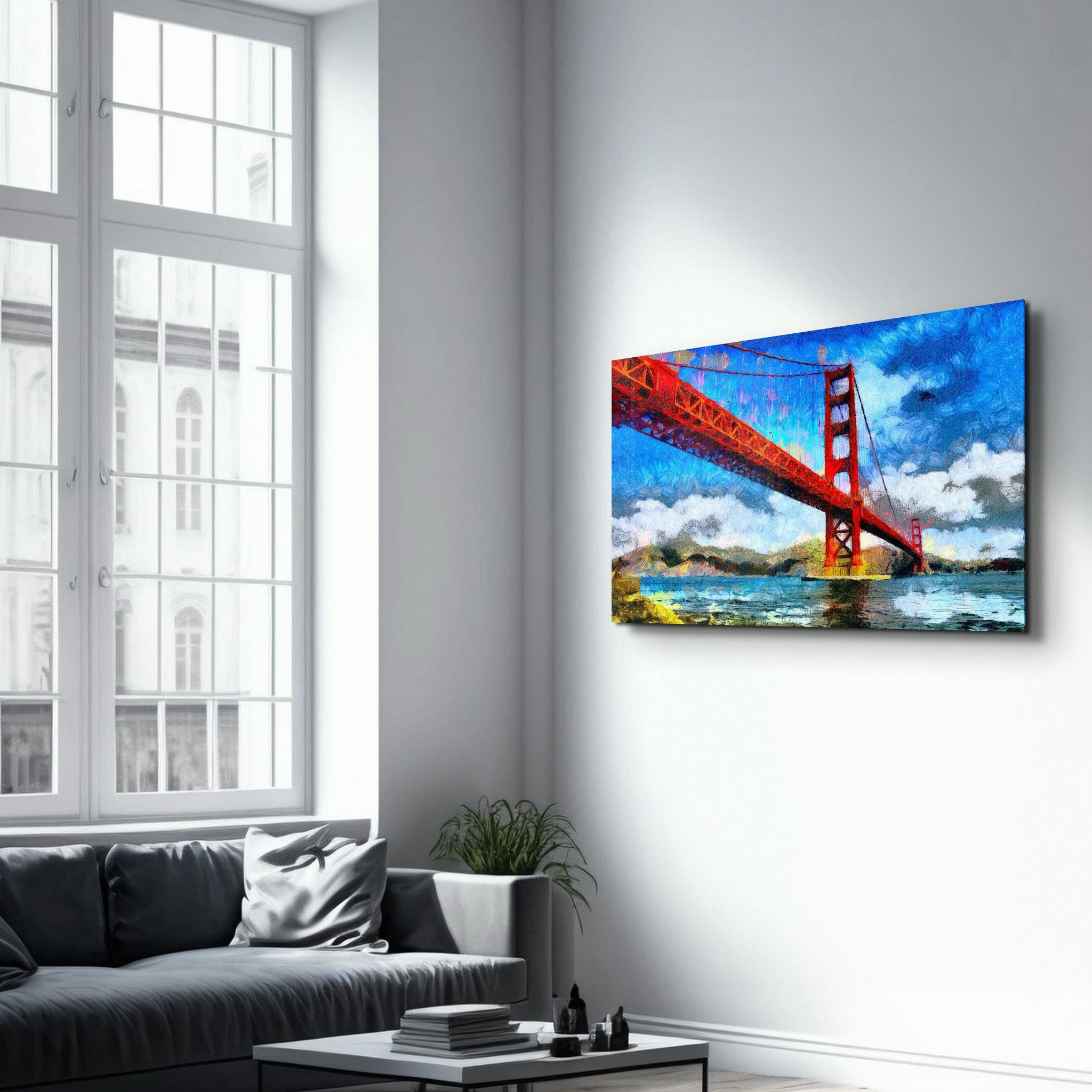 Abstract Colorful Bridge | Glass Wall Art - Artdesigna