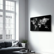 Music World Map | Glass Wall Art - Artdesigna