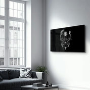 The Black Skull | Glass Wall Art - Artdesigna