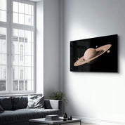 Saturn in Silence | Glass Wall Art - Artdesigna