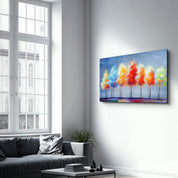 Colorful Trees | Glass Wall Art - Artdesigna