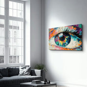 Eye In Colors V2 | Glass Wall Art - Artdesigna