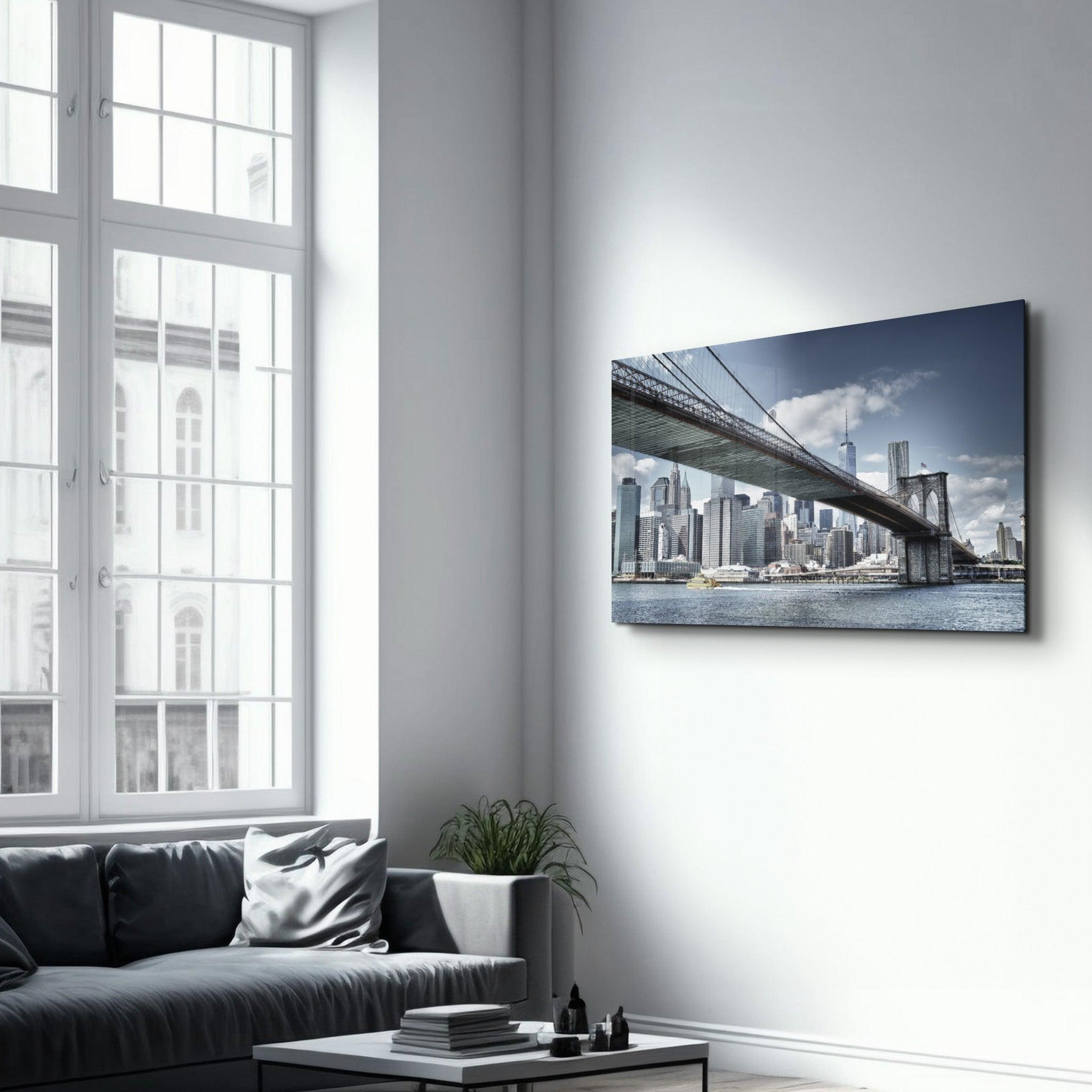 Brooklyn Bridge | Glass Wall Art - Artdesigna