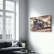 Train | Glass Wall Art - Artdesigna