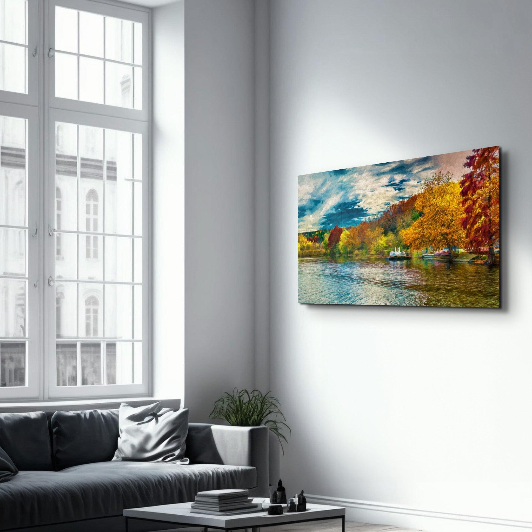 Silence of Autumn | Glass Wall Art - Artdesigna