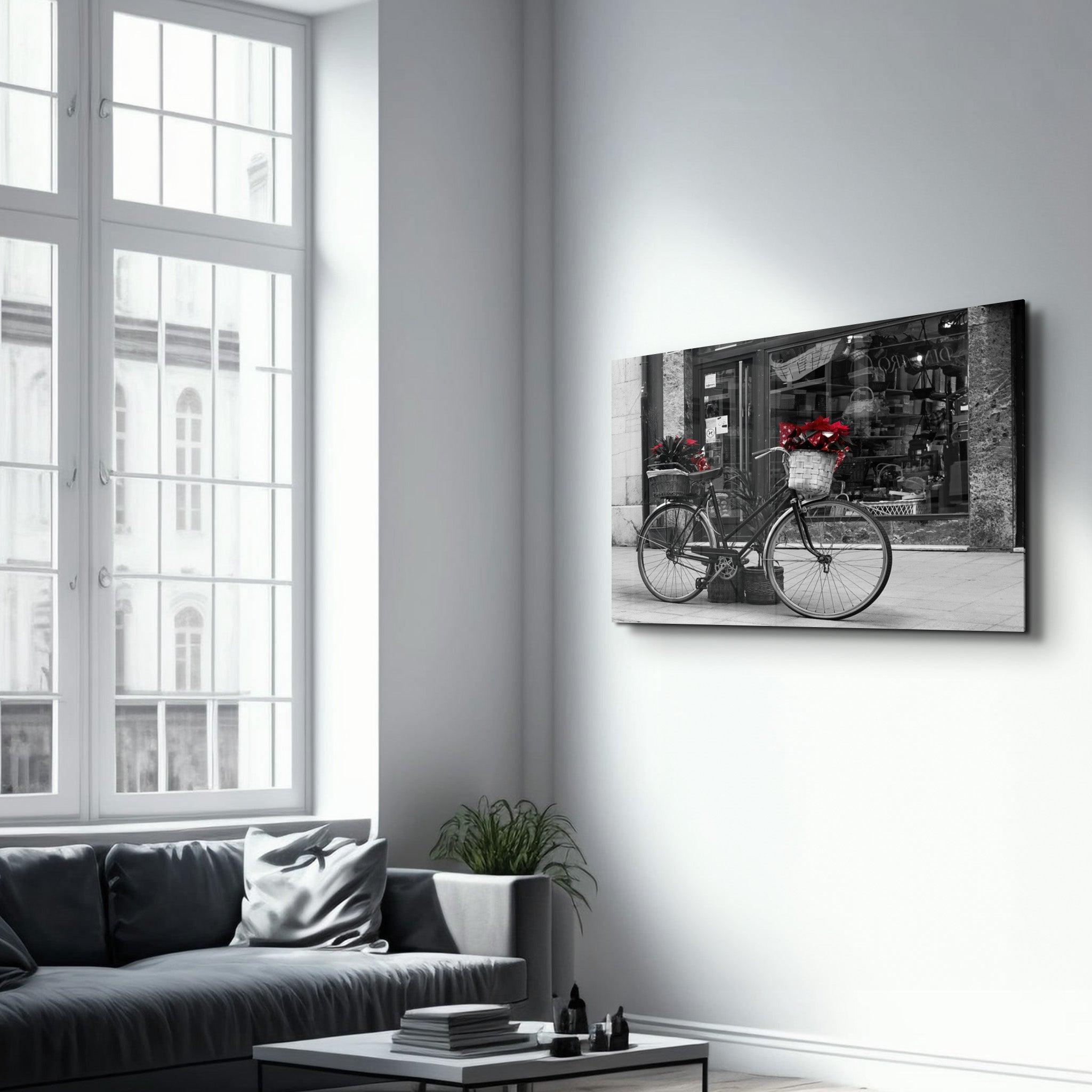 Bicycle | Glass Wall Art - Artdesigna