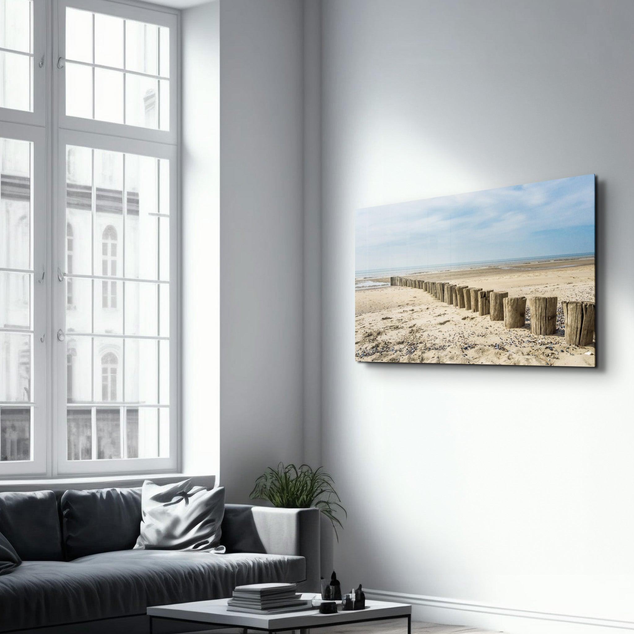 Silent Beach | Glass Wall Art - Artdesigna