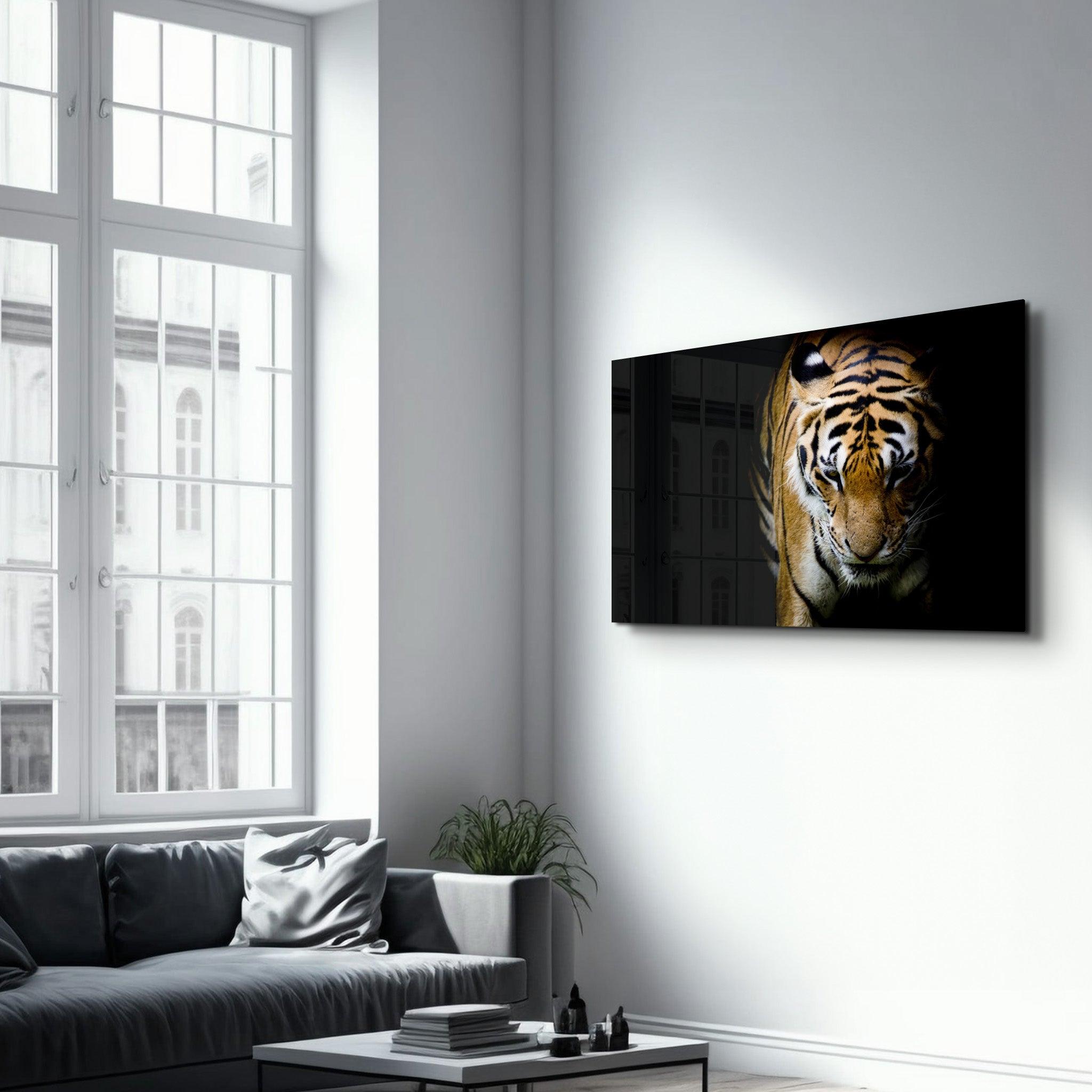 Tiger 3 | Glass Wall Art - Artdesigna