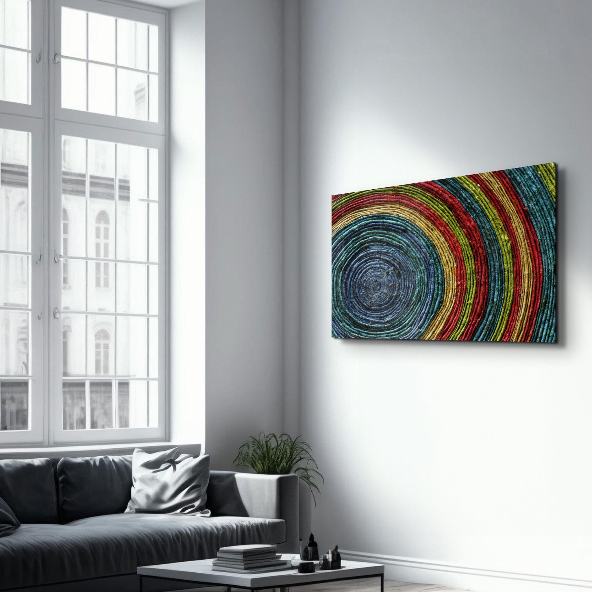 Colored Spiral | Glass Wall Art - Artdesigna