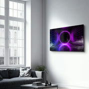 Neon Circle | Glass Wall Art - Artdesigna