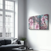 Divided Flowers | Glass Wall Art - Artdesigna