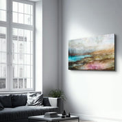 Lake Abstract Oil Painting | Glass Wall Art - Artdesigna