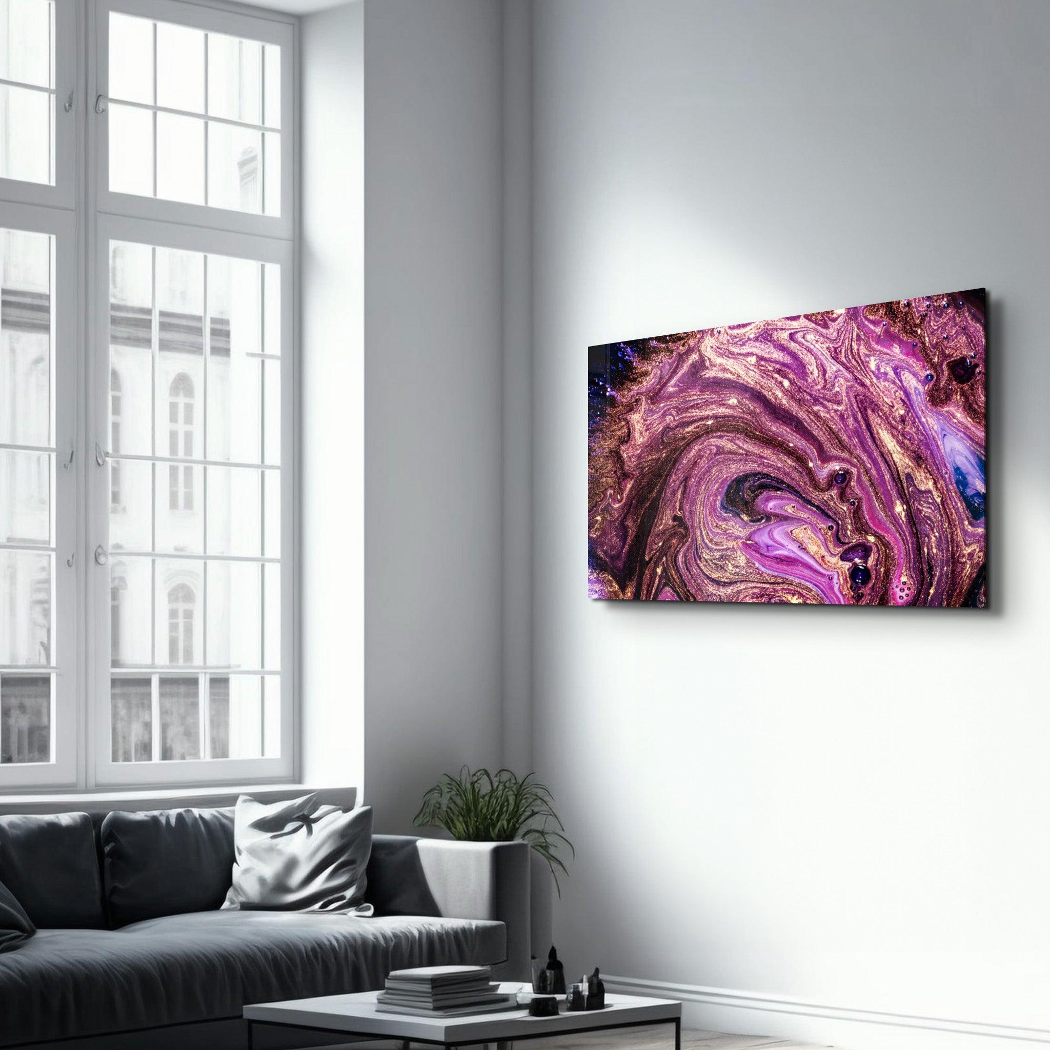 Shimmer Pink | Glass Wall Art - Artdesigna