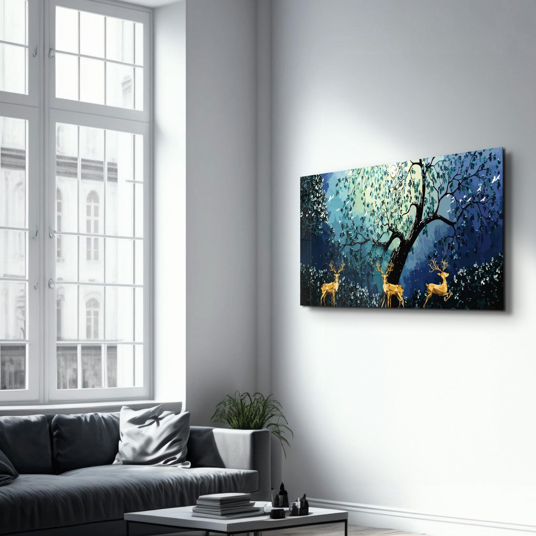 Cute Forest | Glass Wall Art - Artdesigna