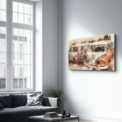 The Classic Red Minibus | Glass Wall Art - Artdesigna