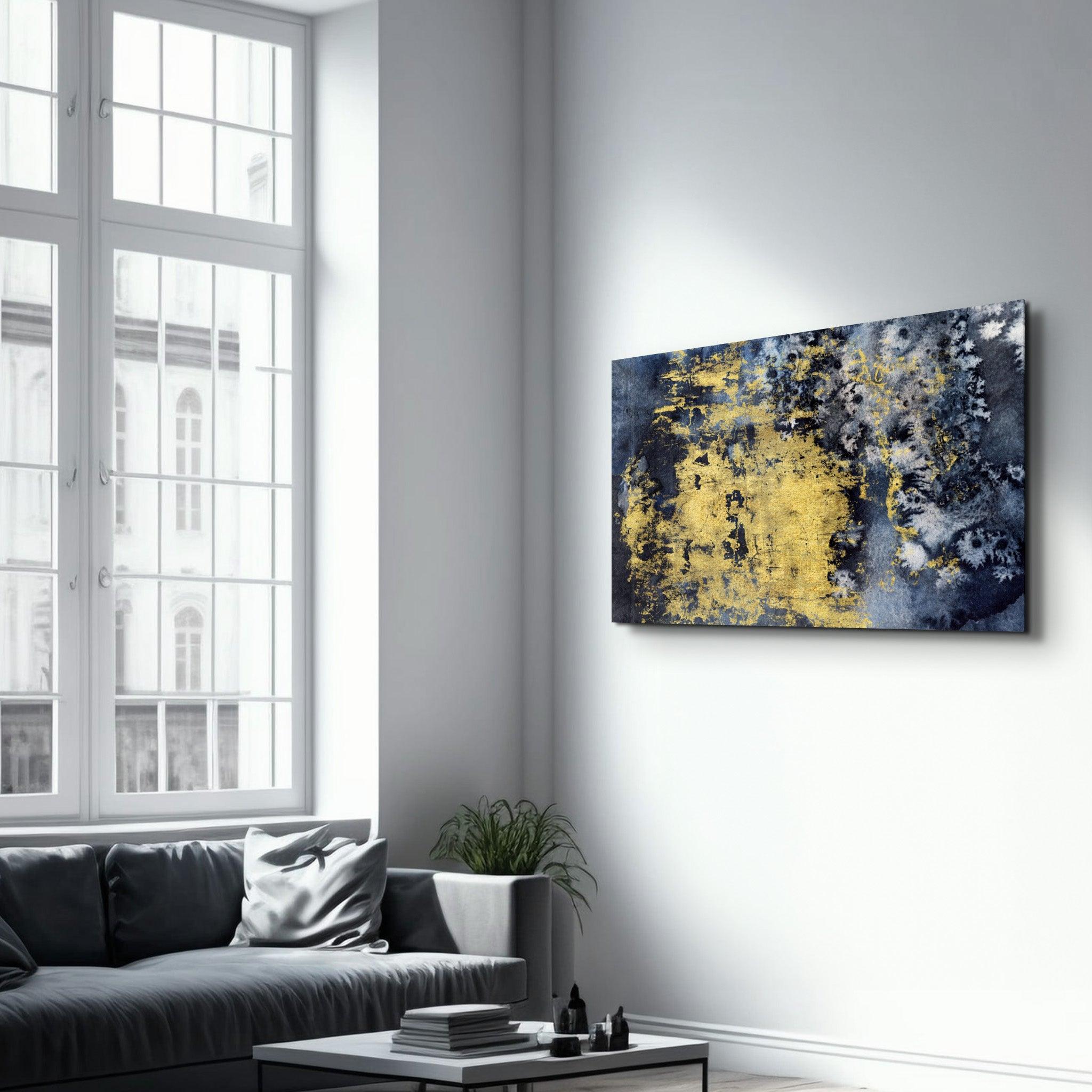 Yellow Abstract Pattern V2 | Glass Wall Art - Artdesigna