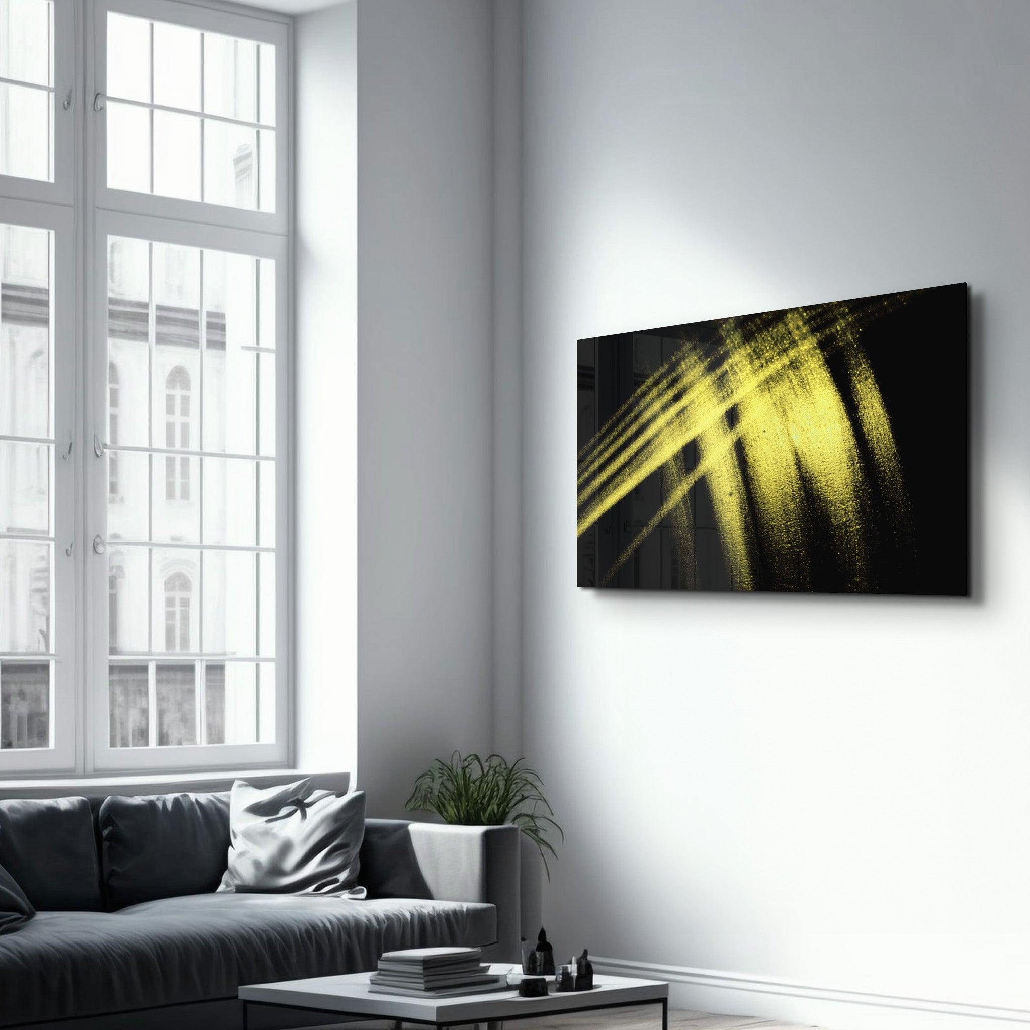 Yellow Pattern | Glass Wall Art - Artdesigna