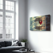 The Heart in the Cage | Glass Wall Art - Artdesigna