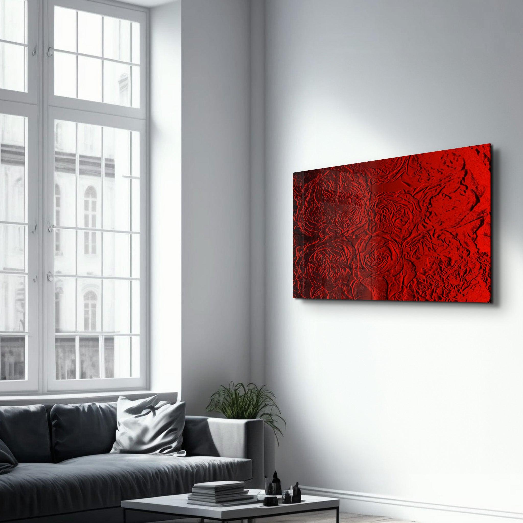 Rose Pattern | Glass Wall Art - Artdesigna